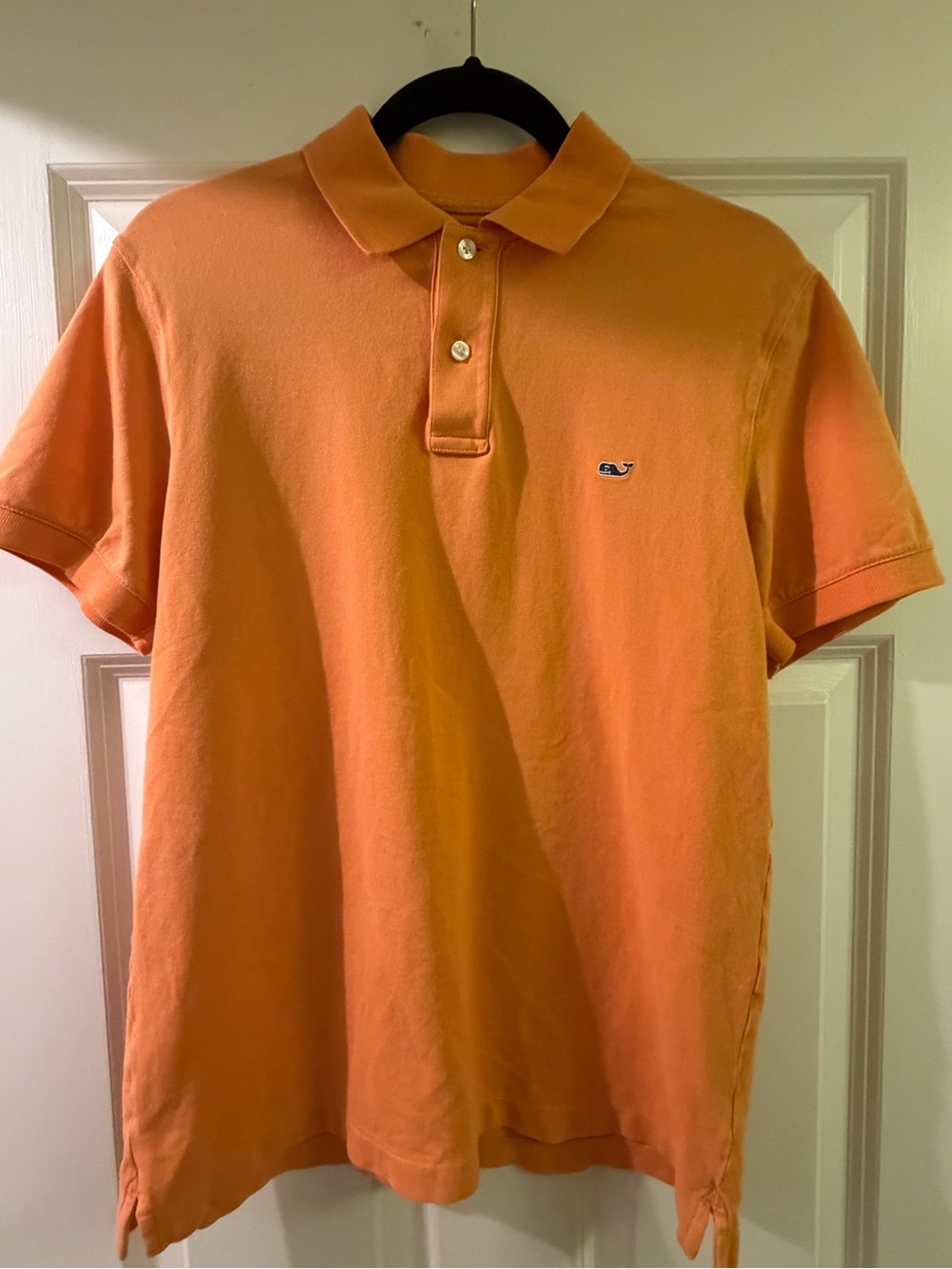Vineyard Vines Men's Orange Polo with Signature Whale Logo